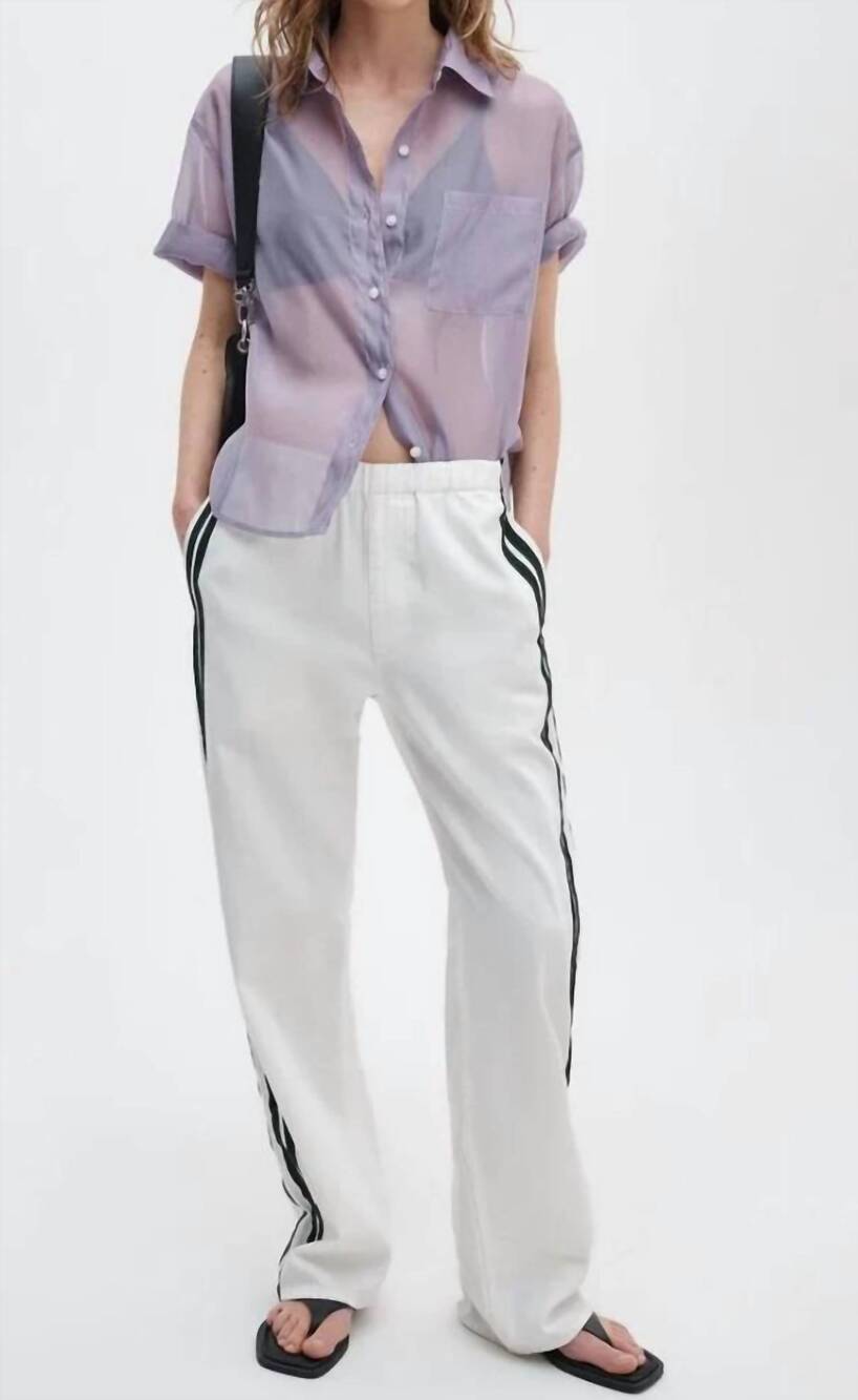 NEW RAG & BONE logan featherweight pullon track pant in ecru